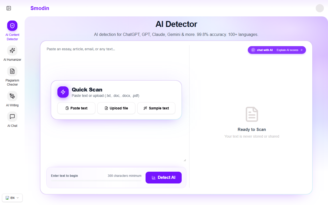 Smodin AI Content Detector